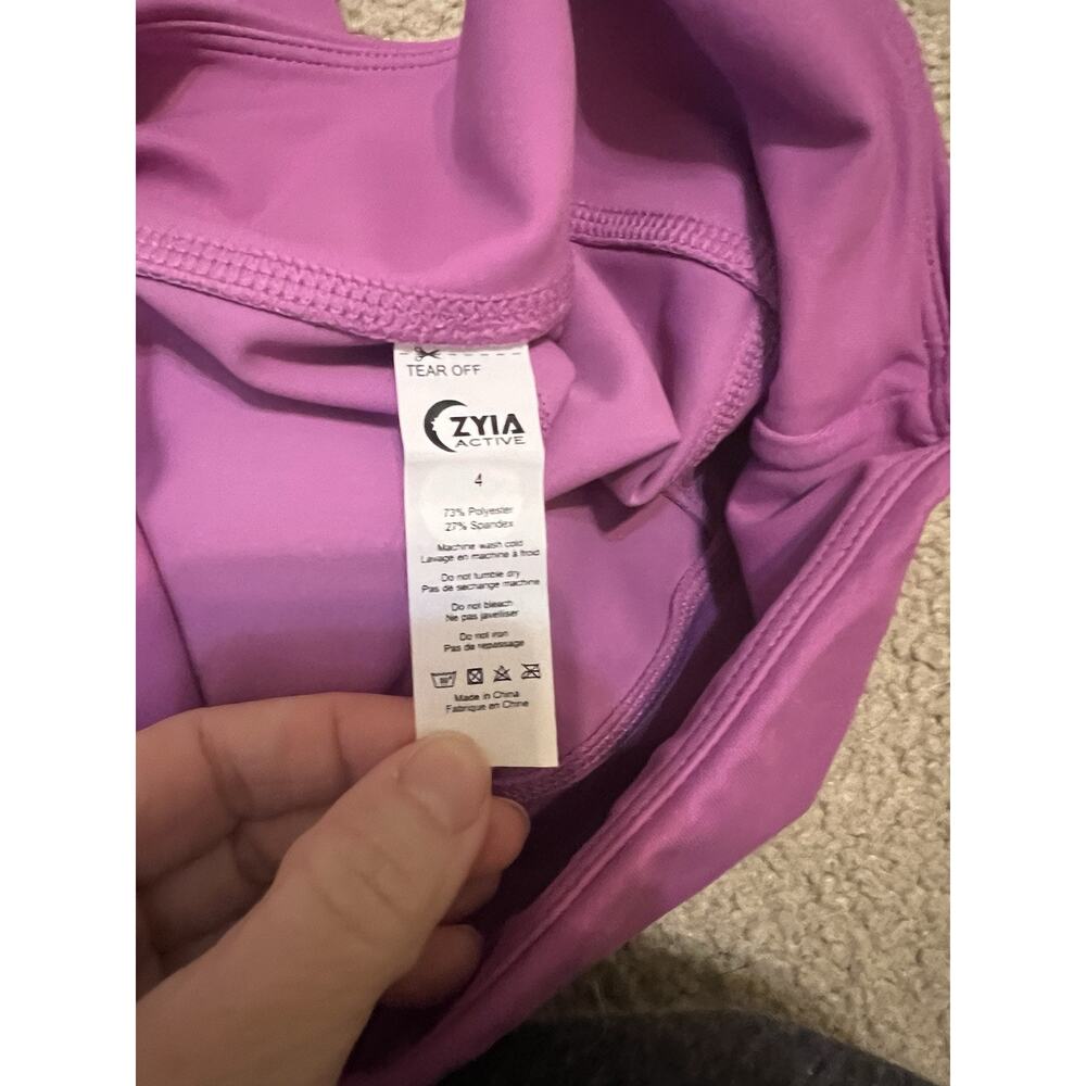 Zyia Purple LNT Size 4 Leggings Compressive Workout Crossfit Running Yoga - Picture 4 of 8